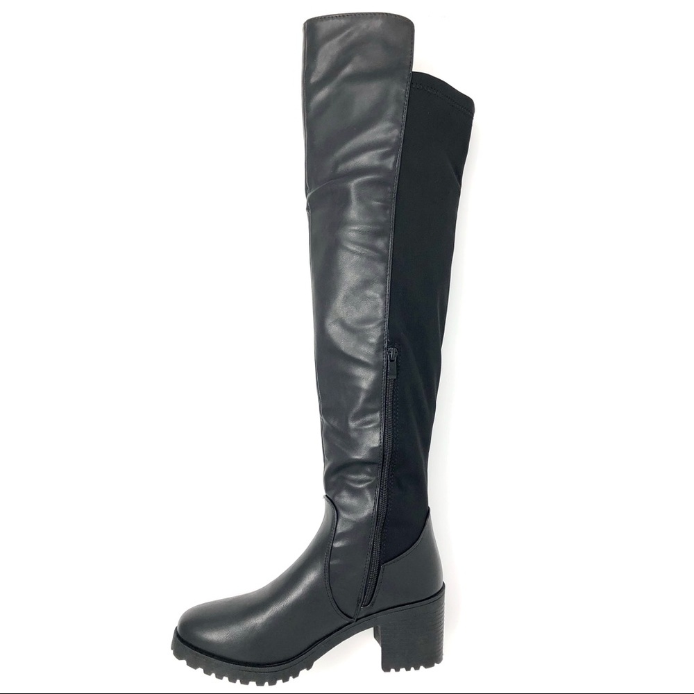 ❤️HP! Black Knee High Lug Boots - Picture 5 of 5